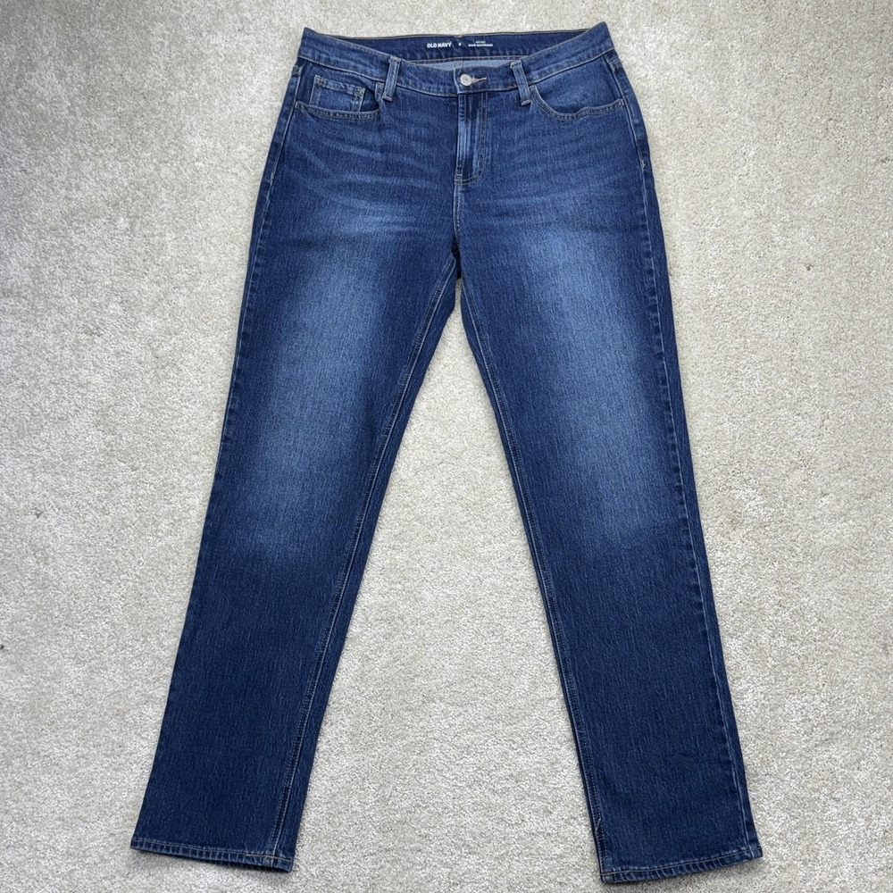 Old Navy Wow Boyfriend Jeans Womens 6 Blue Medium Wash Mid Rise Stretch Denim